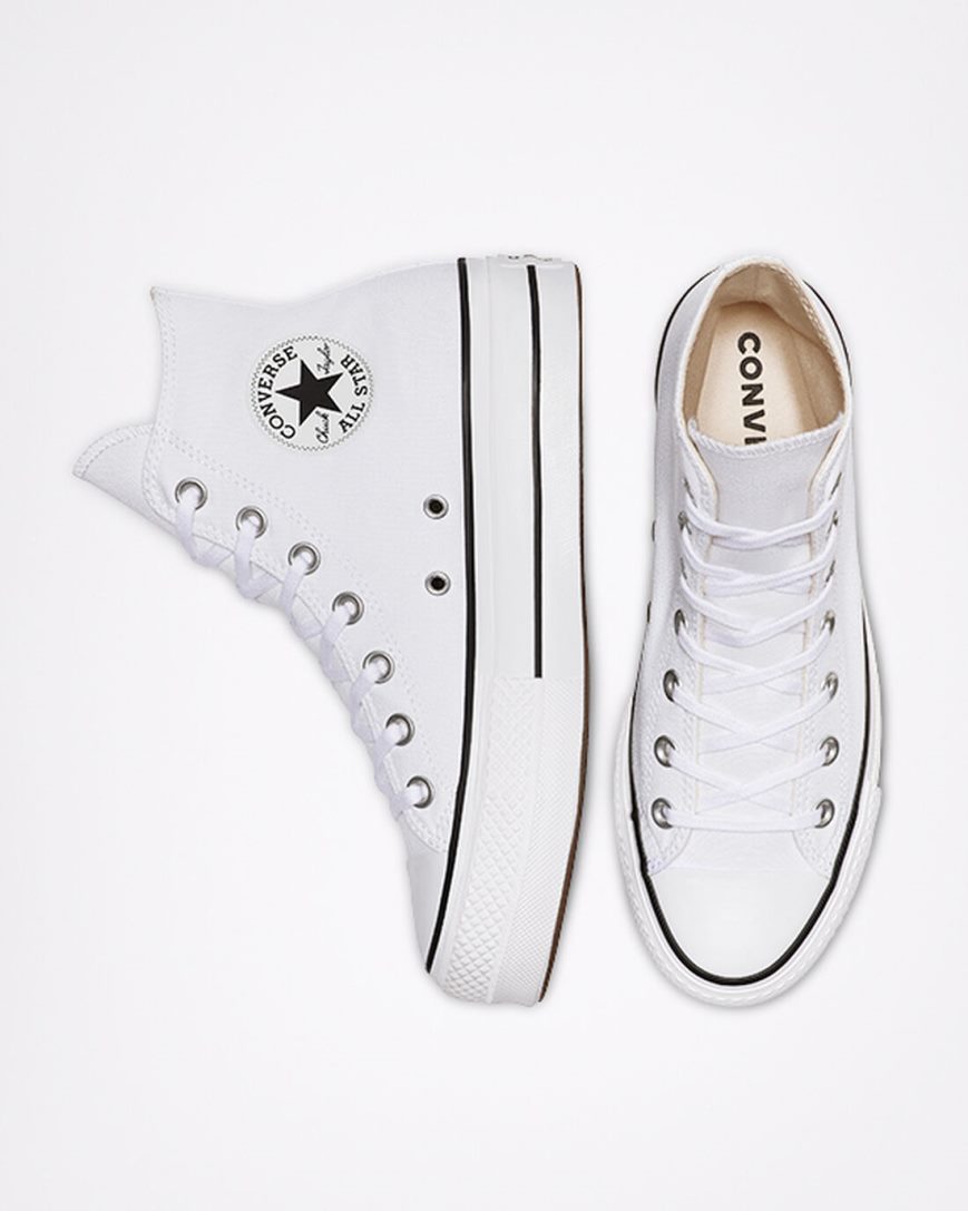 Women's Converse Chuck Taylor All Star Lift Canvas High Top Platform Shoes White / Black / White | AU 53C91V